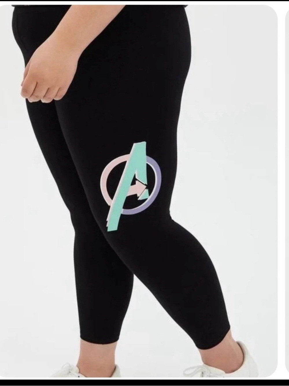torrid avengers Black Leggings with Pastel Logo